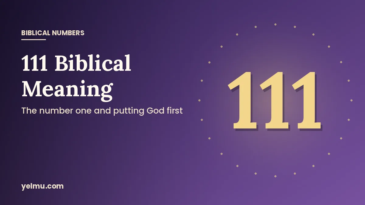 Illustration of the number 111 rising like a sunrise for an article on its biblical meaning