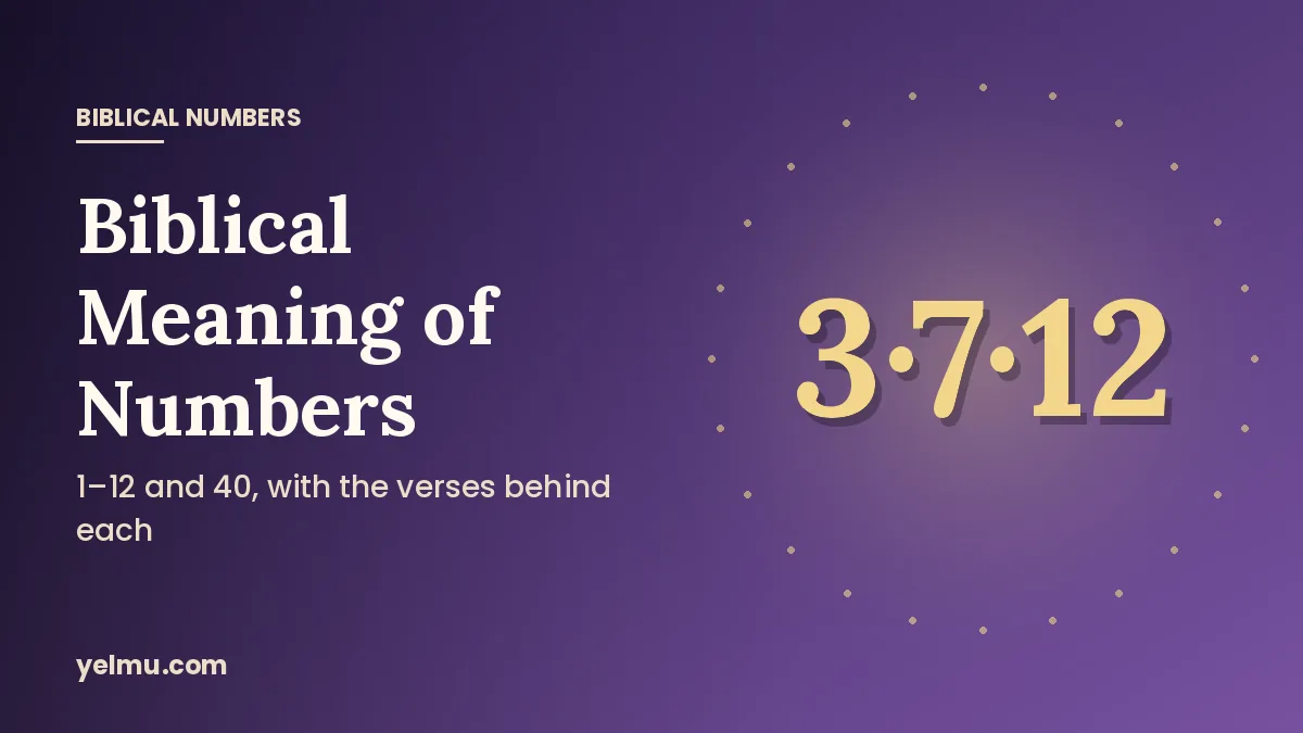 Illustration of the numbers 3, 7, 12 and 40 for a guide to biblical number meanings