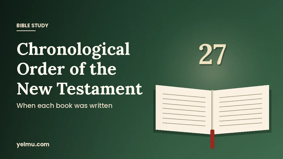 Illustration of an open Bible with the number 27 for the chronological order of the New Testament books