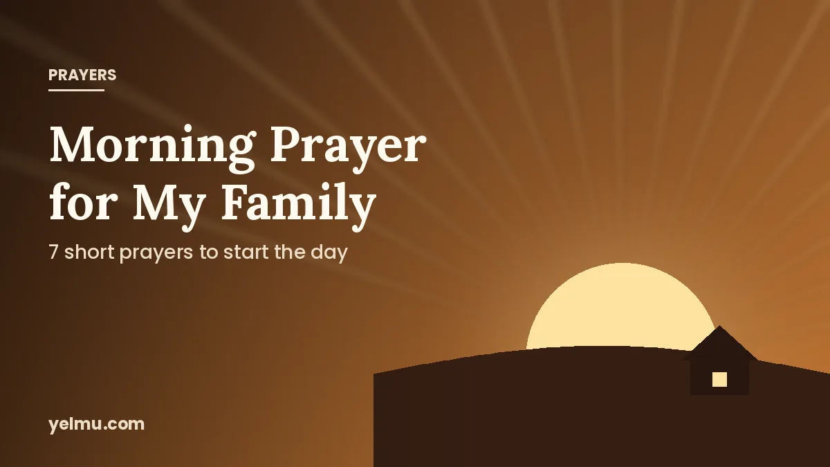 Illustration of a golden sunrise for an article with morning prayers for family