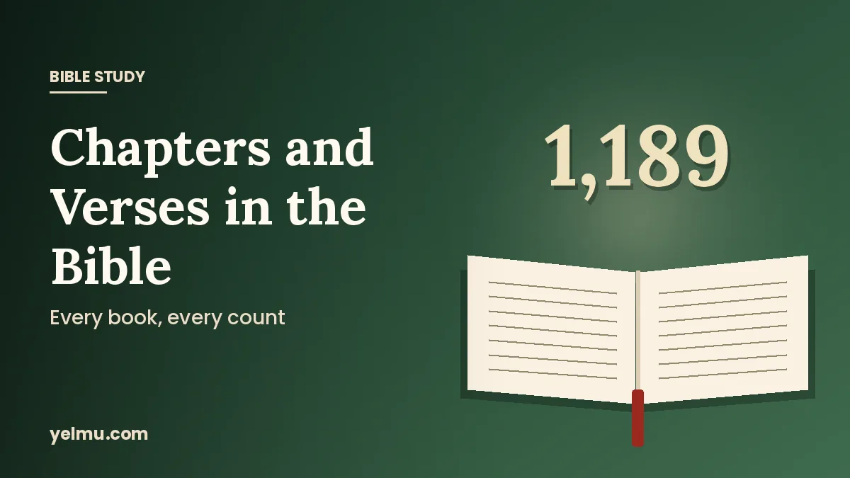 Illustration of an open Bible with the number 1,189 for a chart of chapters and verses in each book