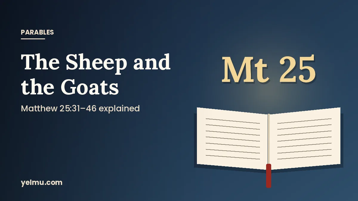 Illustration of an open Bible for an explanation of the parable of the sheep and the goats in Matthew 25