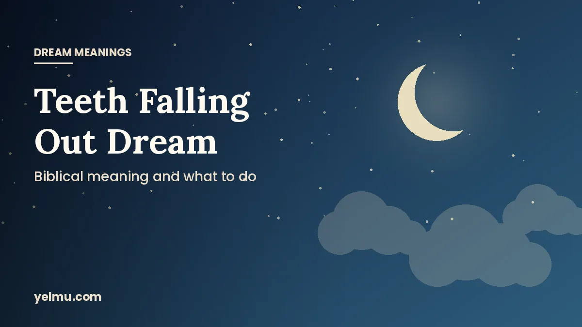 Illustration of a quiet night sky with a crescent moon for an article on teeth falling out dreams